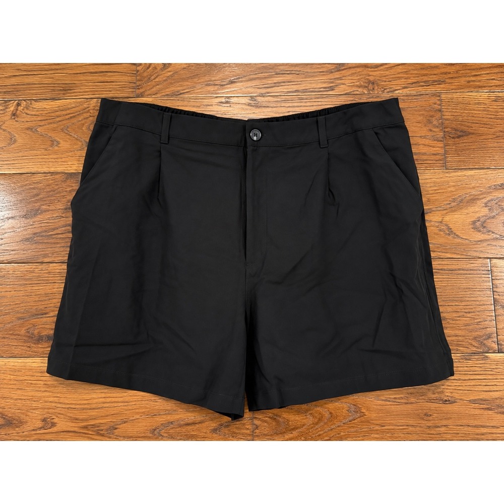 Time and Tru Women XXL 20 Black Soot Linen Blend Pleated Shorts v